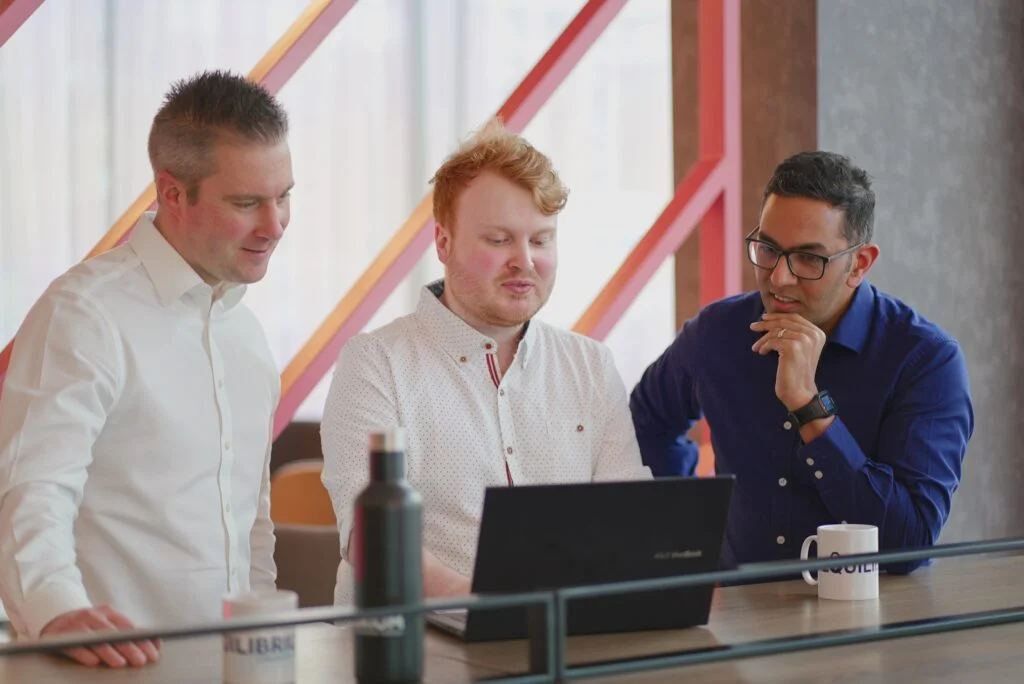 Equilibrium Security consultants reviewing a client's Cyber Essentials assessment
